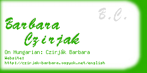 barbara czirjak business card